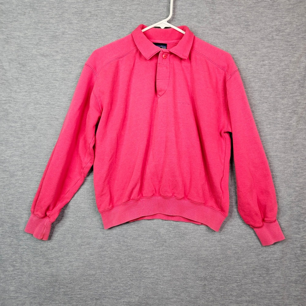 Patagonia Vintage 90s Pink Polo Sweatshirt Long Sleeve Women's Sz S